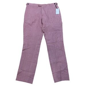 REISS Mellowed Pink Linen Lightweight Tailored Trouser‎ Dress Pants Men's 34 NWT